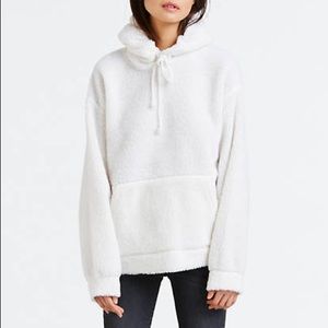 LEVI’S white sherpa hoodie